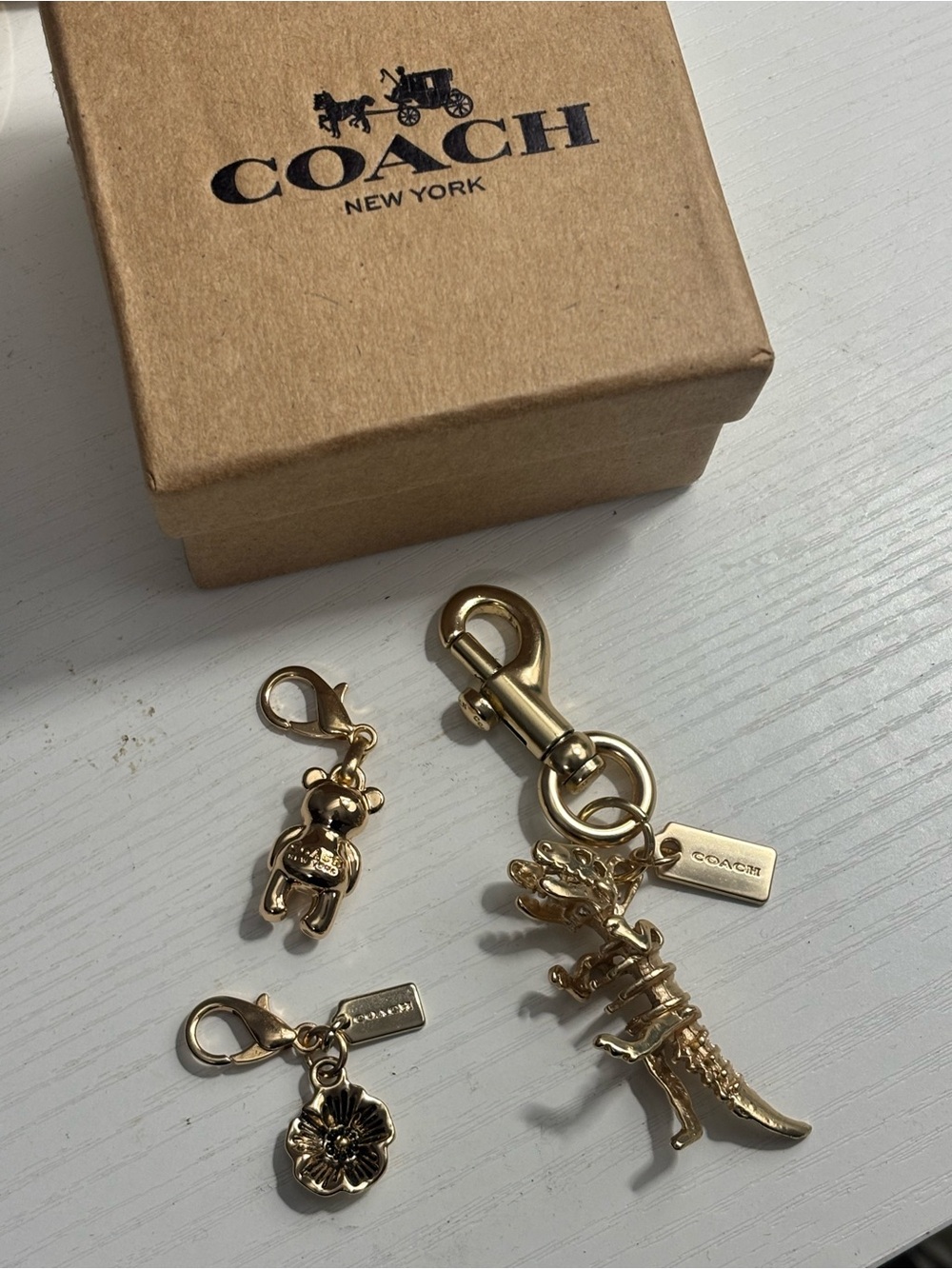 Lot of Authentic Repurposed Coach Charms Keychains + Box - Picture 6 of 6